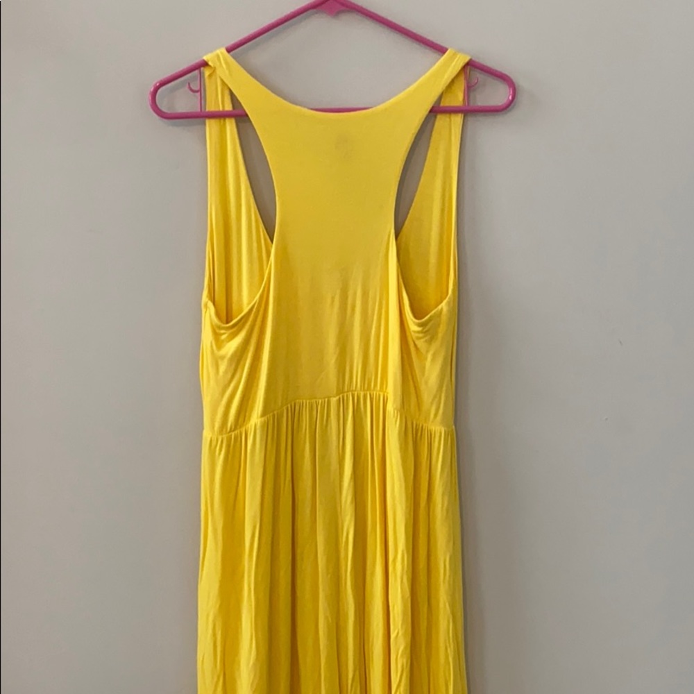 NYMPHE Yellow Stretchy Racerback Maxi Dress Size Large - Picture 5 of 8